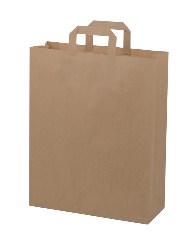 sacs papier colorées marron 320 x 410 x 120 mm | 100 g/qm kraft | sans fenêtre | pas de fermeture | pas de rabat | 250 pièces