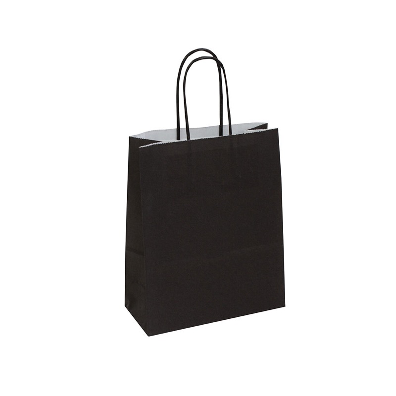sacs papier colorées noir 180 x 220 x 80 mm | 90 g/qm kraft | sans fenêtre | pas de fermeture | pas de rabat | 300 pièces