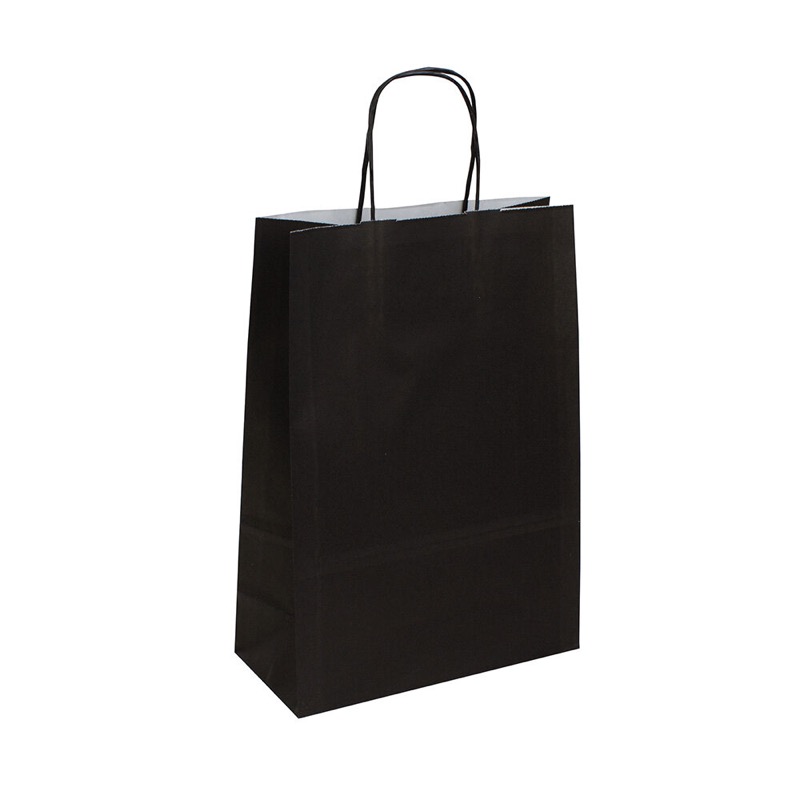 sacs papier colorées noir 220 x 310 x 100 mm | 90 g/qm kraft | sans fenêtre | pas de fermeture | pas de rabat | 250 pièces