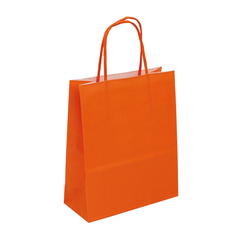 sacs papier colorées orange 180 x 220 x 80 mm | 90 g/qm kraft | sans fenêtre | pas de fermeture | pas de rabat | 300 pièces