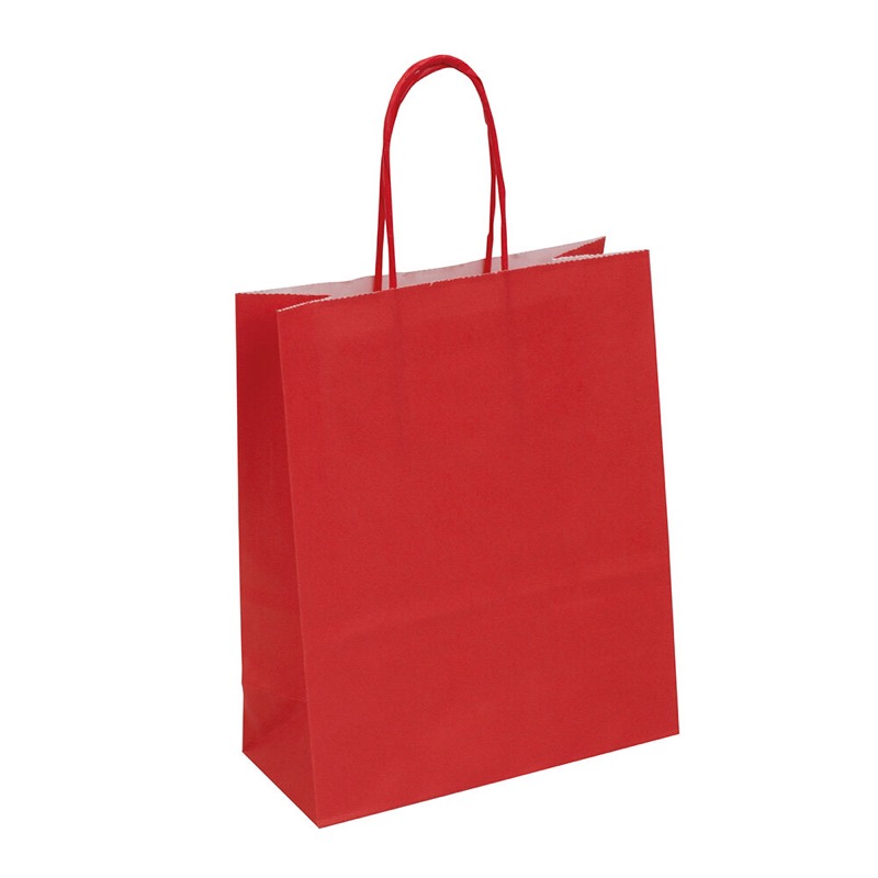 sacs papier colorées rouge 180 x 220 x 80 mm | 90 g/qm kraft | sans fenêtre | pas de fermeture | pas de rabat | 300 pièces