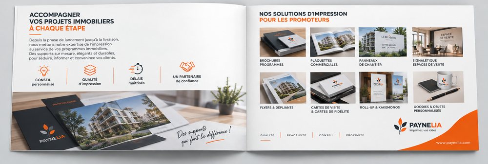 Intérieur de la plaquette : accompagnement et solutions d'impression