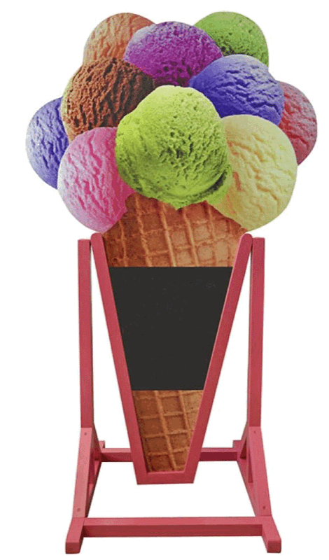 Chevalet ardoise Cornet de Glace G2 — bois