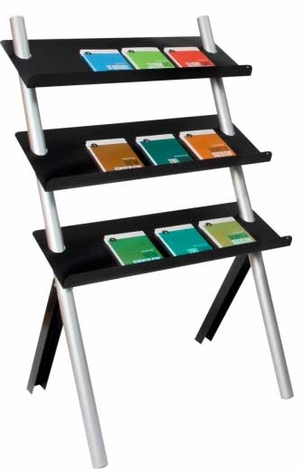 Porte brochures A4 sur pied MUF9A4 — métal, format A4