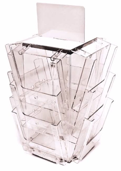 Porte brochure A4 ROTATION12 — plexiglas, format 1/3 A4