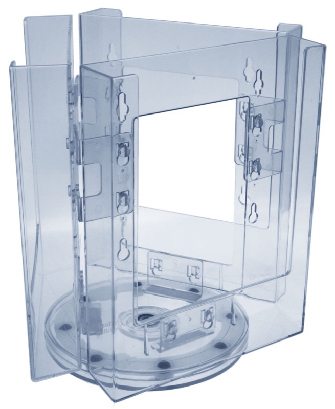 Porte brochure rotatif A4 3 compartiments — plexiglas, format A4, 3 compartiments
