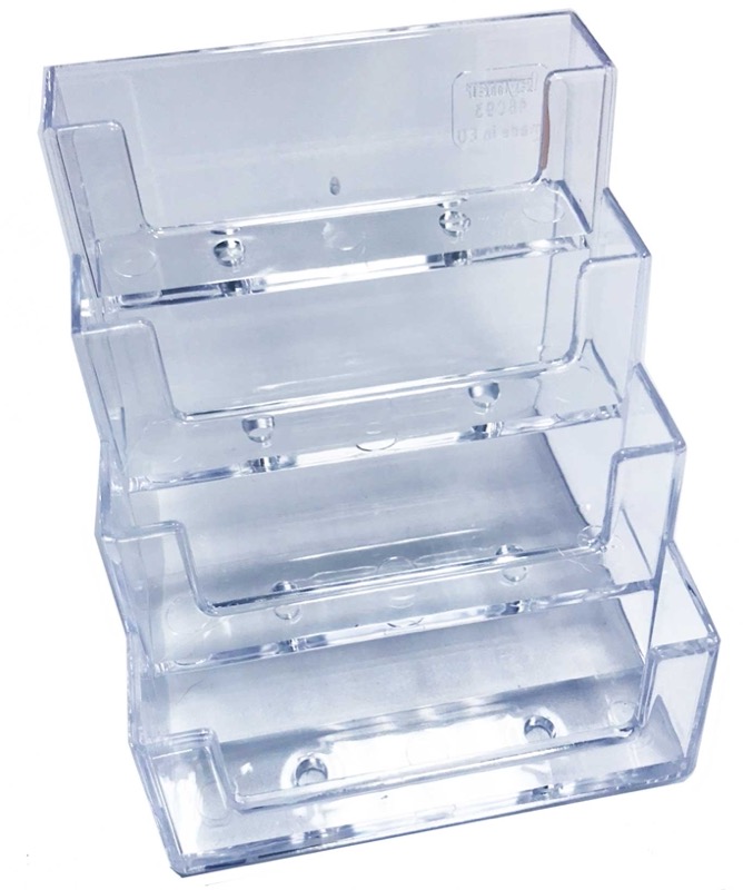 Porte cartes de visite 4 compartiments — plexiglas, 4 compartiments