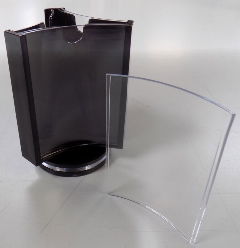 Porte visuel rotatif 3 faces 74 x 105 mm — plexiglas