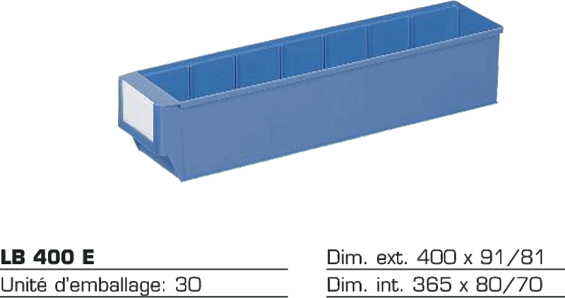 Bac divisible LB 400 E — plexiglas