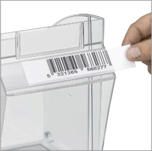Etiquettes code barre adhésives pour le set de stockage Stala 4 — plexiglas