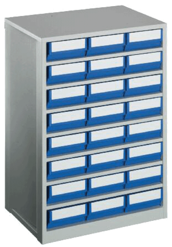 Rack de stockage de 24 bacs divisibles LB 400 D — pvc, 24 compartiments