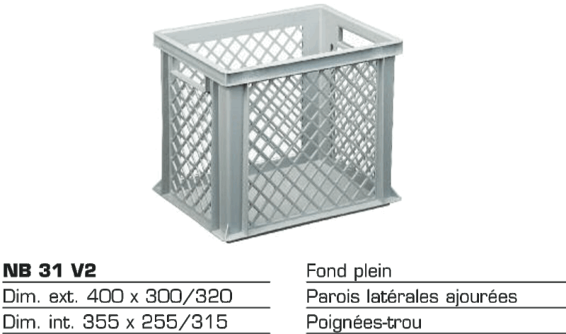 Bac de stockage plastique NB 31 V2 — pvc