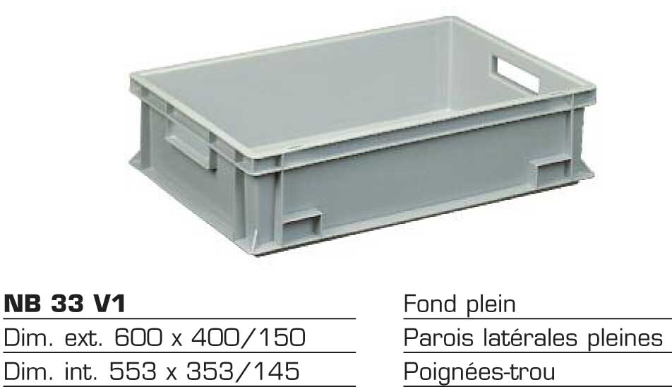 Bac de stockage plastique NB 33 V1 — pvc