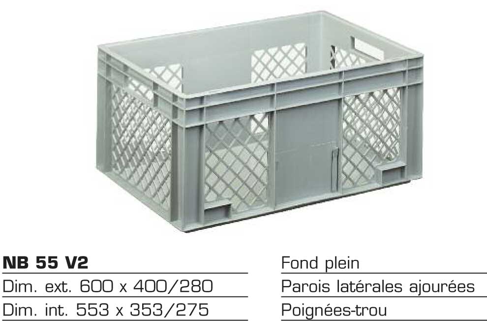 Bac de stockage plastique NB 55 V2 — pvc