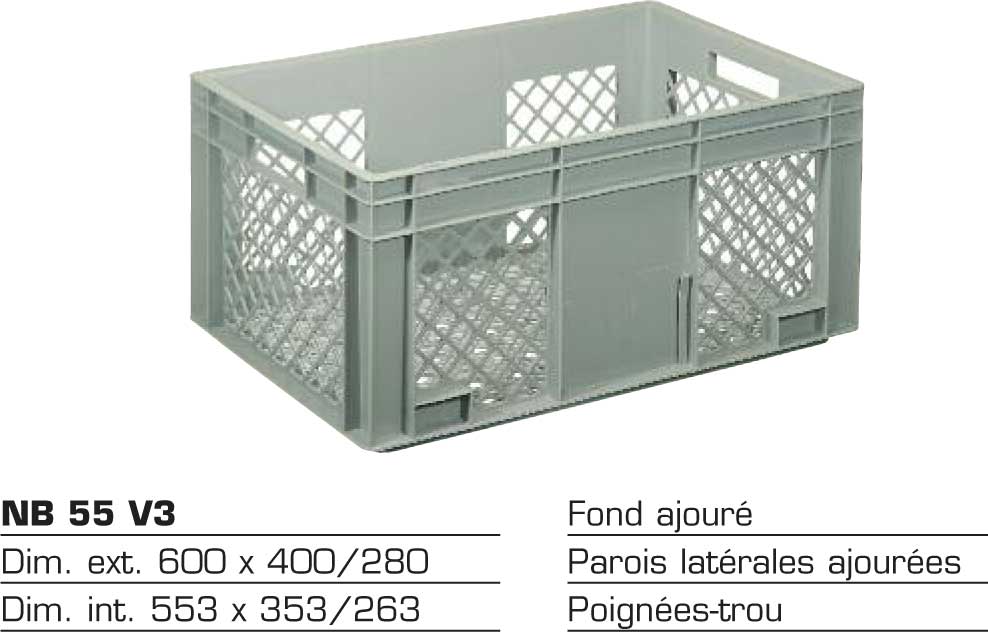 Bac de stockage plastique NB 55 V3 — pvc