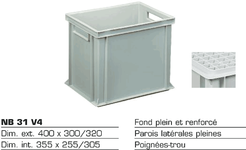 Bac de stockage plastique renforcé NB 31 V4 — pvc
