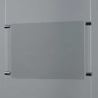 Kit d'affichage 3 A4 horizontal plexiglas suspendu par câble — plexiglas, format A4