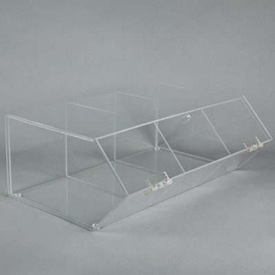 Présentoir alimentaire plexiglas 3 compartiments — plexiglas, 3 compartiments