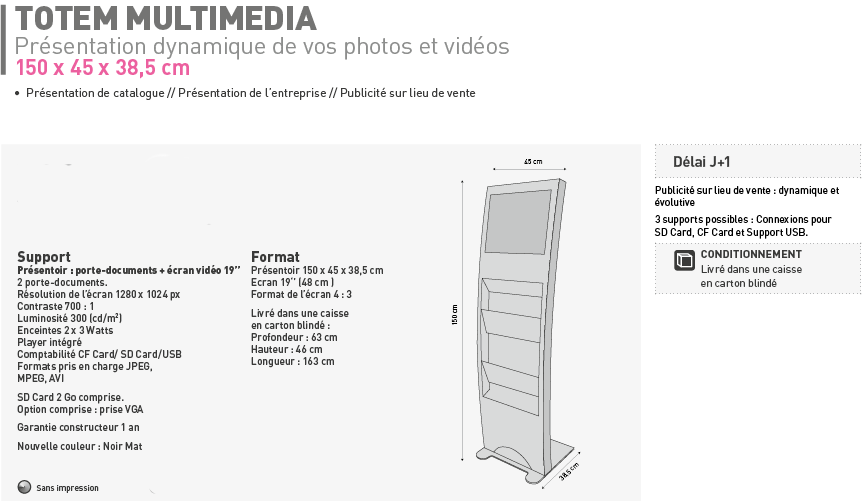 Totem MULTIMEDIA150 — métal