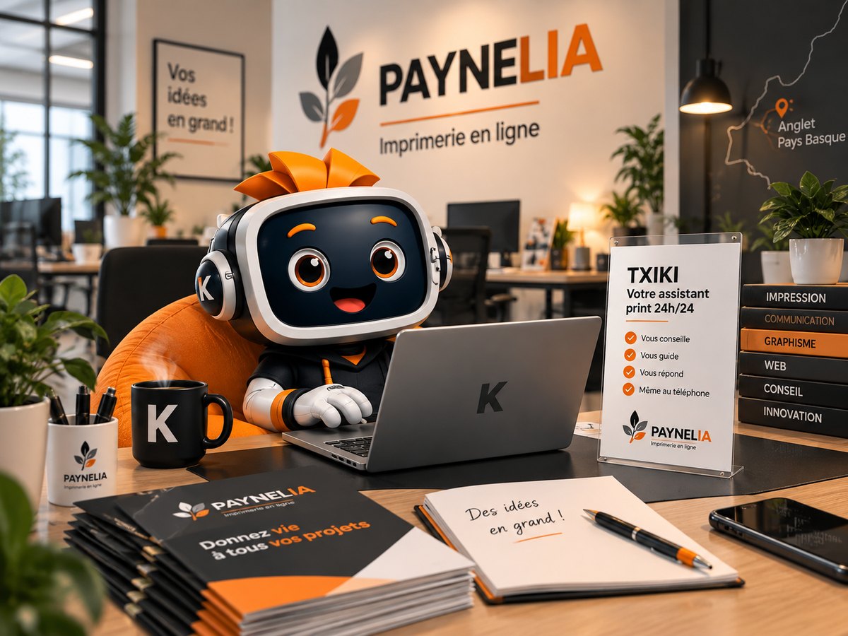 Txiki, l&rsquo;assistant IA de Paynelia, &agrave; son bureau