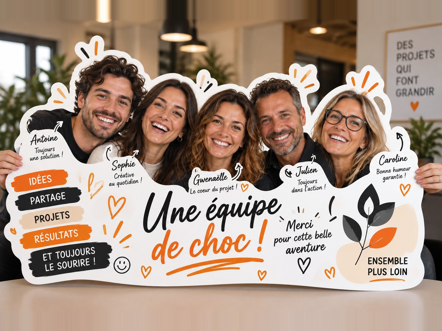 Silhouette photo d&eacute;coup&eacute;e Une &eacute;quipe de choc, PVC 3 mm