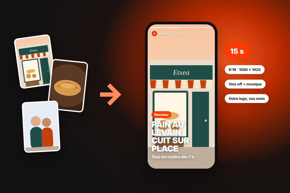 Des photos d'une boulangerie deviennent une Story publicitaire de 15 secondes sur téléphone — Paynelia