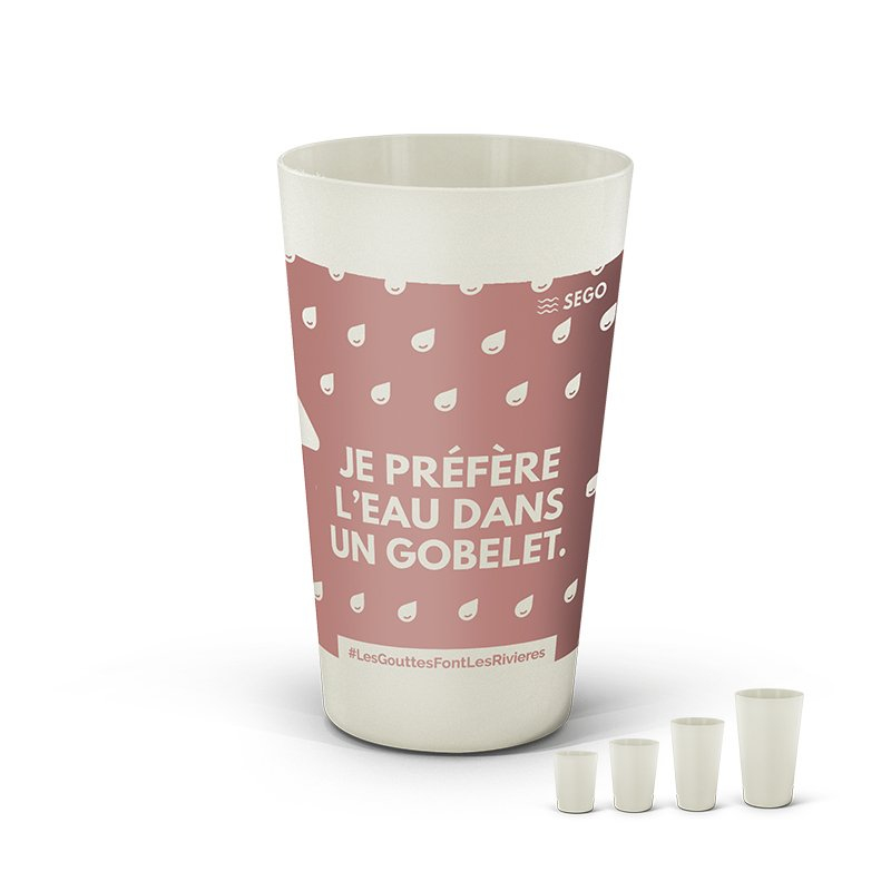 Gobelet biocomposite 60 cl ras bord personnalisable