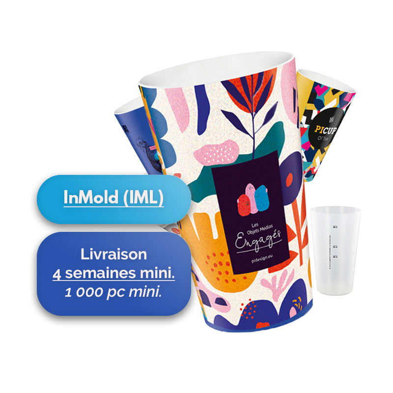Gobelet plastique 60 cl ras bord IML personnalisable