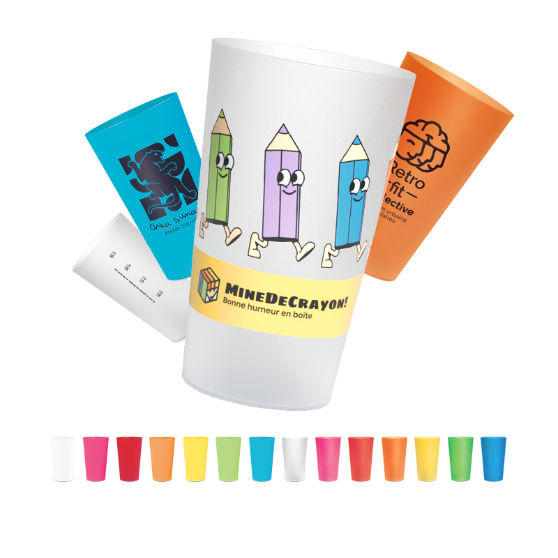 Gobelet plastique réutilisable 30 cl ras bord personnalisable
