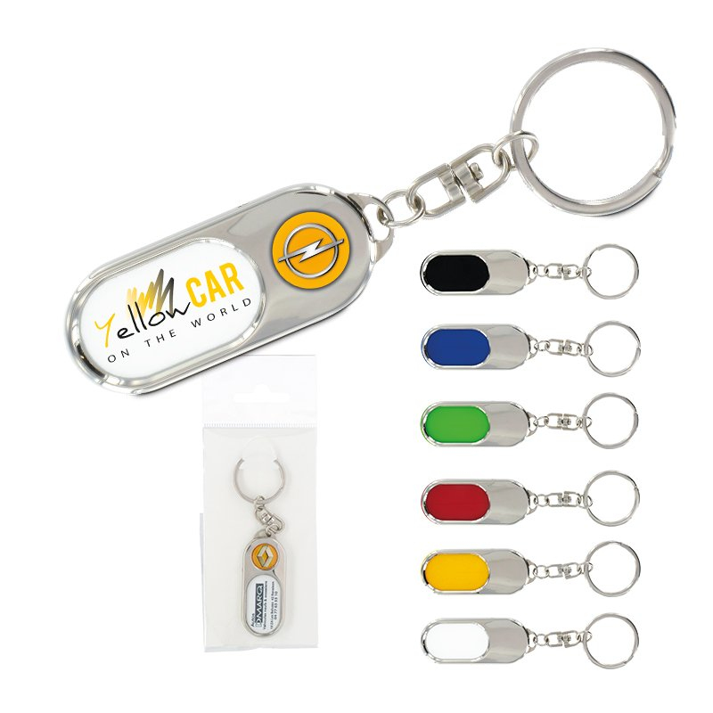 Porte-clés métal + insert plastique personnalisé personnalisable
