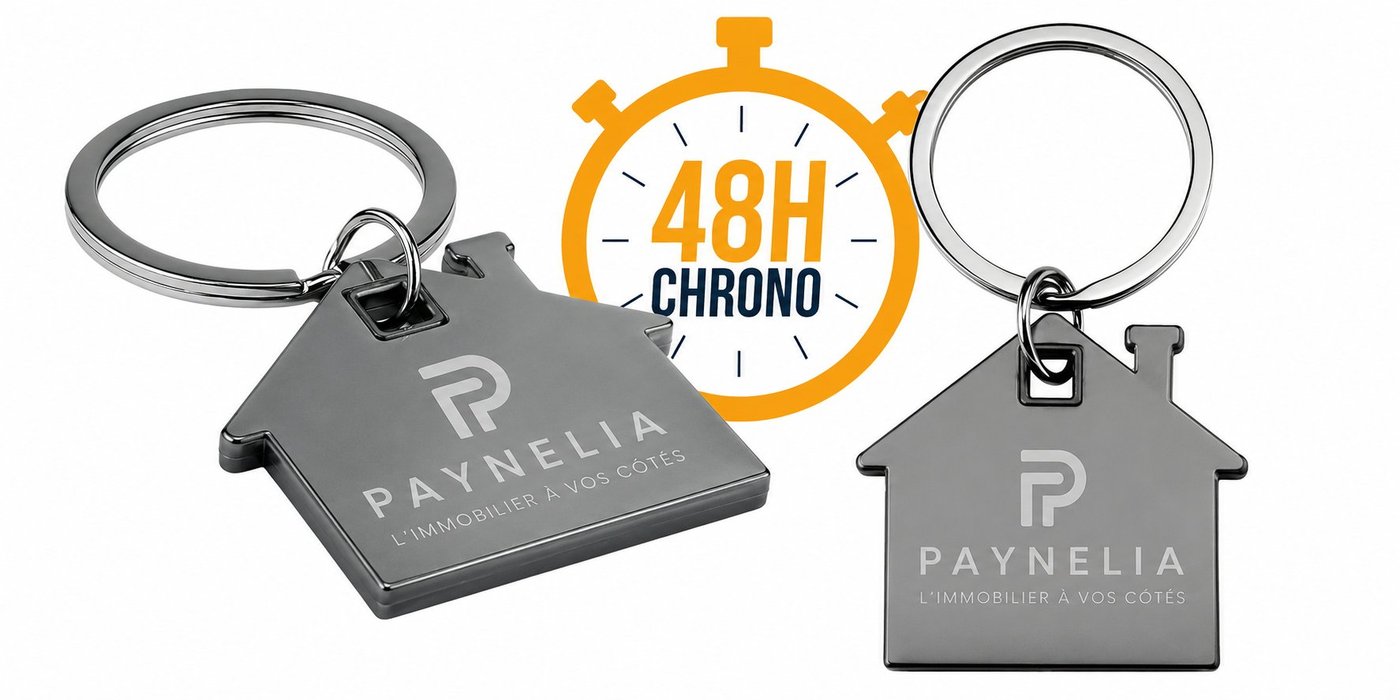 Porte-clés maison gravé laser personnalisable