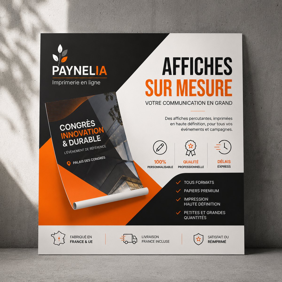 Affiche sur mesure imprimée par Paynelia — poster grand format personnalisé