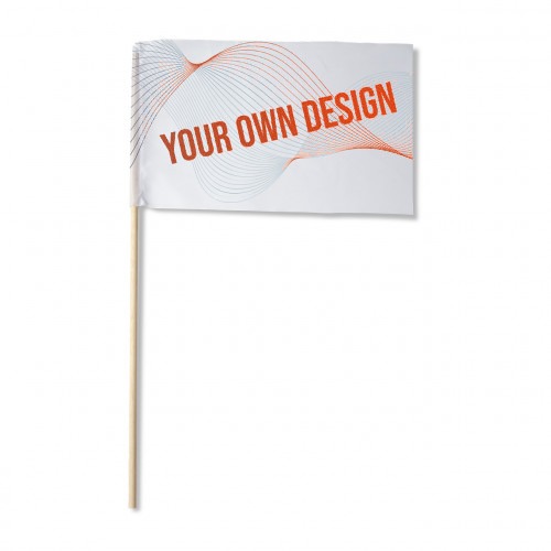 Drapeau avec bâton bois — détail finition (2/7)