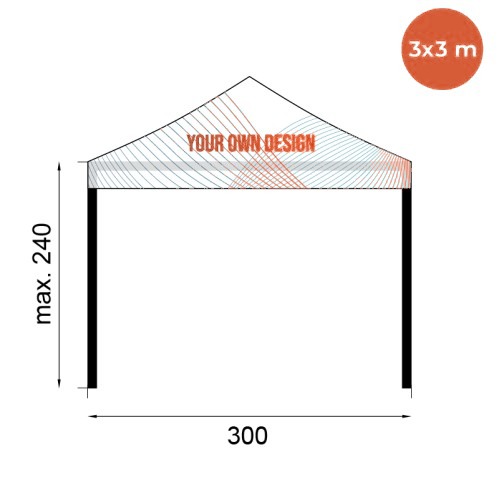 Tente pliante 3 × 3 m — vue principale (5/5)