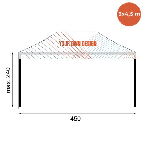 Tente pliante 3 × 4,5 m — détail finition (6/6)