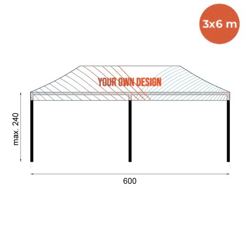 Tente pliante 3 × 6 m — détail finition (6/6)